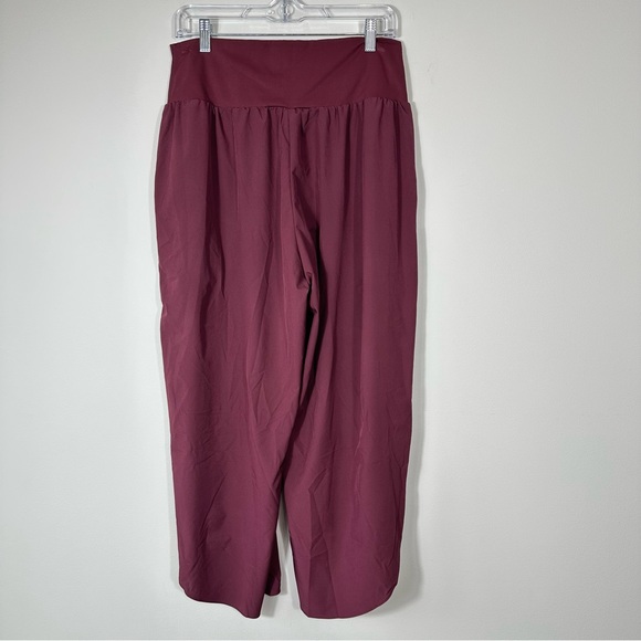 Halara Womens Large Breezeful High Waisted Tummy Control Wide Leg Pants Burgundy - Picture 3 of 11
